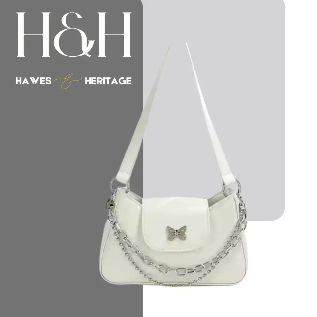 Hawes & Heritage Butterfly Charm Chain Bag – Snowlight Edition