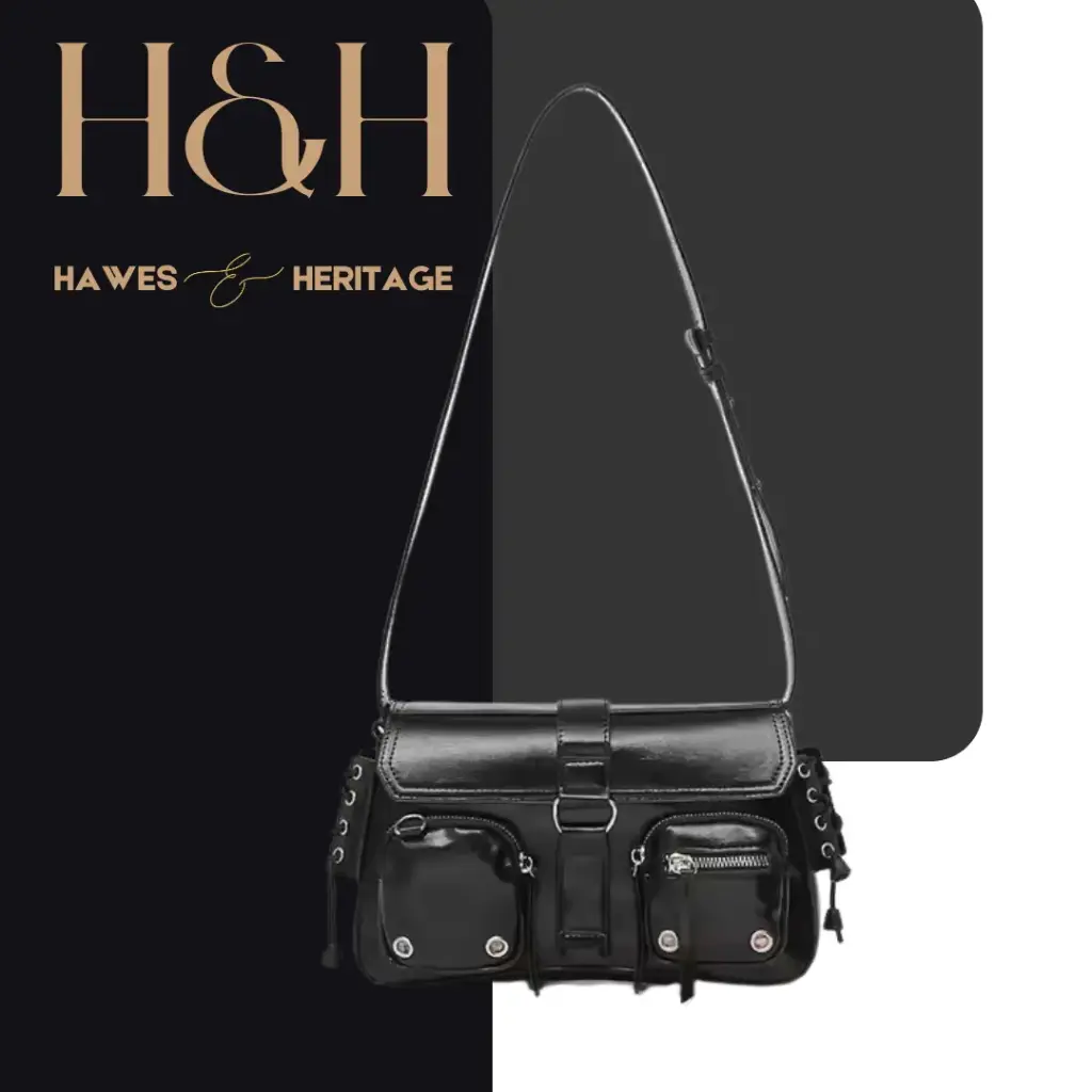 Hawes & Heritage Luxe Utility Shoulder Bag – Noir Edition