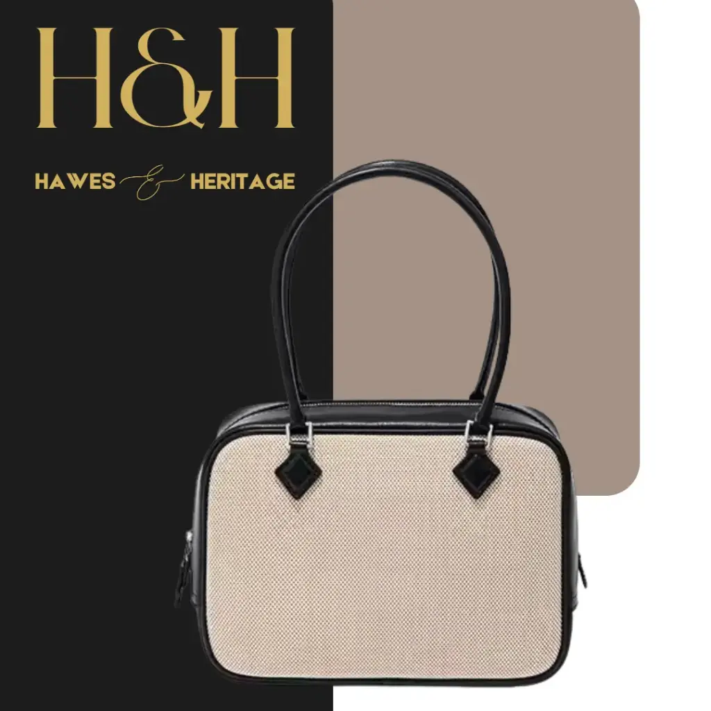 Hawes & Heritage Signature Canvas Box Bag – Mocha Contrast Edition